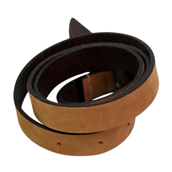 Massimo Dutti BROWN REAL LEATHER SKINNY 3/4"Wd CASUAL DRESS BELT Sz 75-80 (C76 - Picture 4 of 13